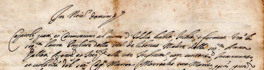 Manoscritto Anno 1749 – Princpessa Pignatelli